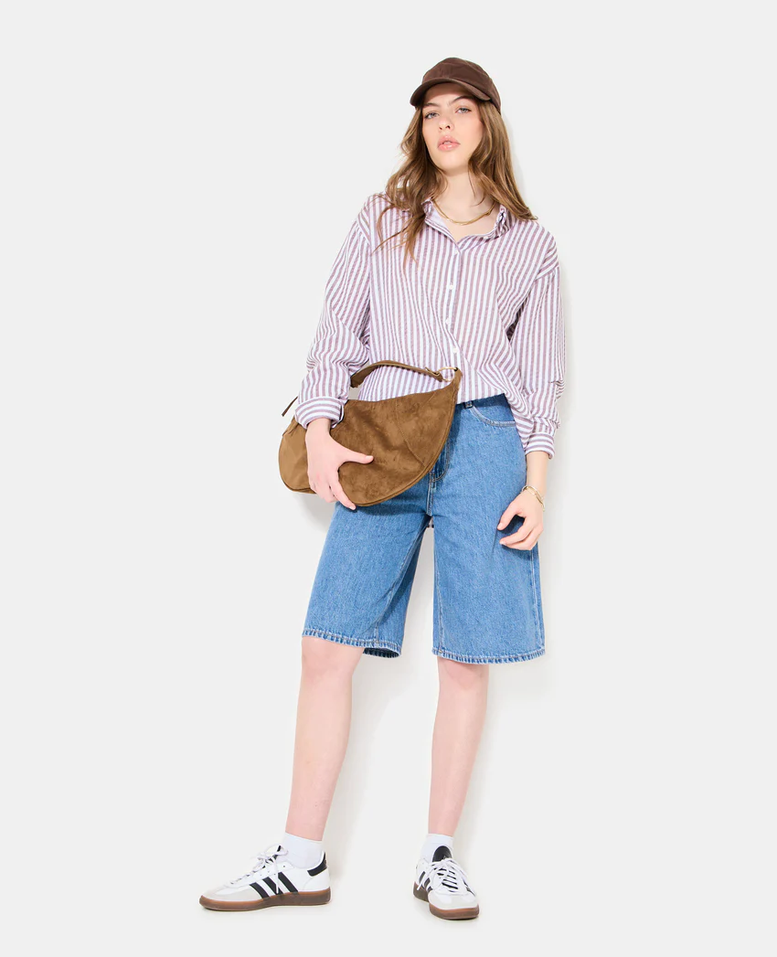 Pimkie Chemise oversize rayée avec lin