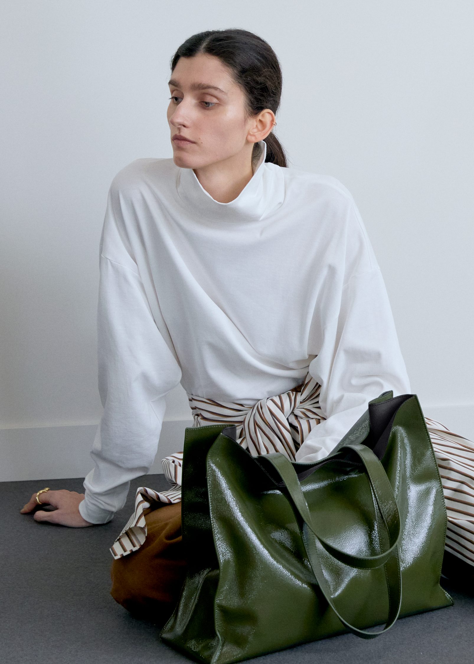 & Other Stories LEATHER TOTE BAG