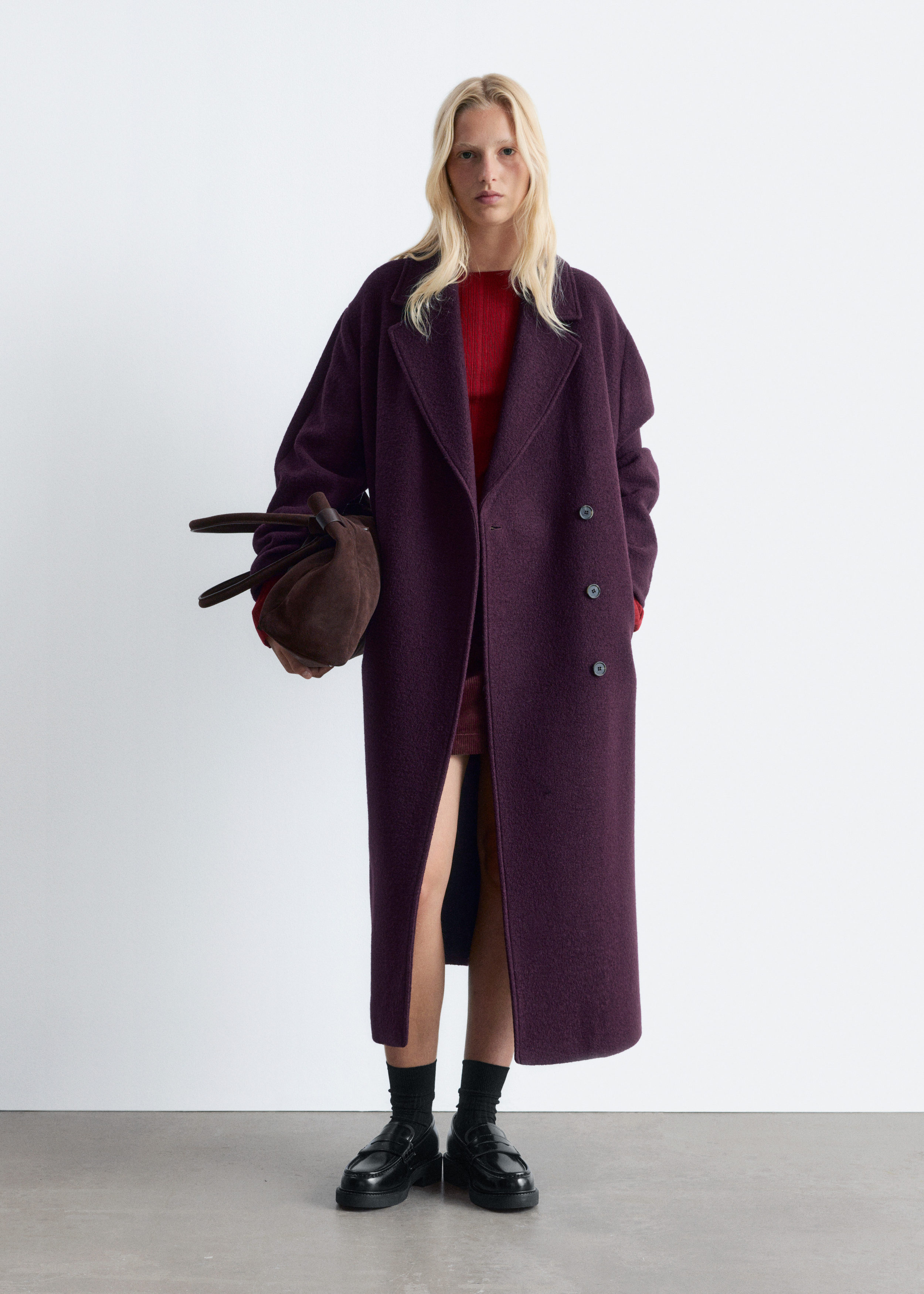& Other Stories VOLUMINOUS BELTED WOOL COAT