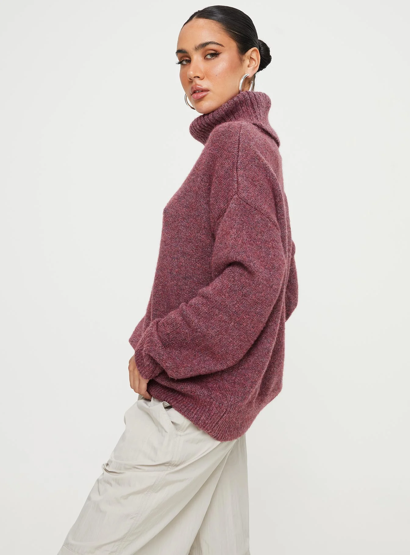 Oswin Turtleneck Sweater Burgundy