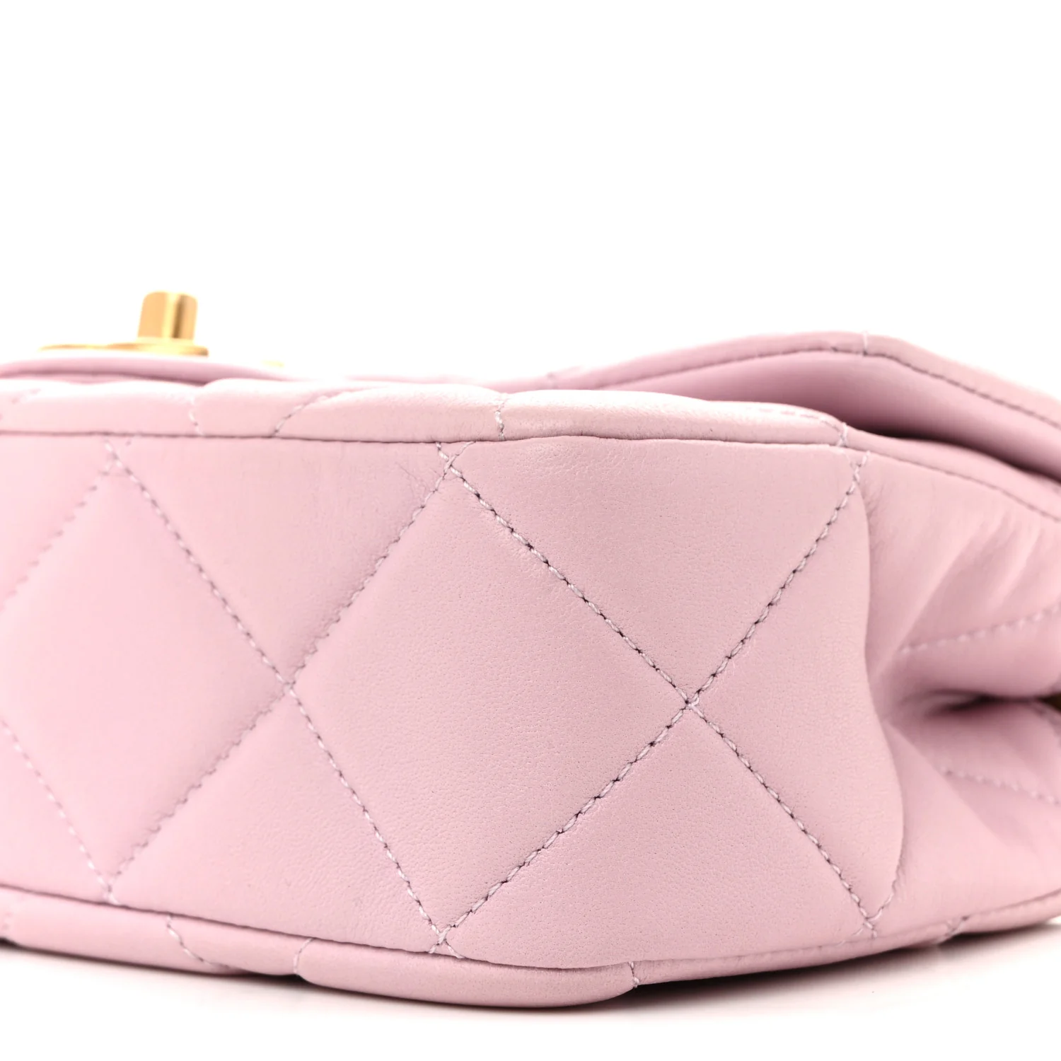 Lambskin Quilted Pearl Small Flap Light Purple - Top Club