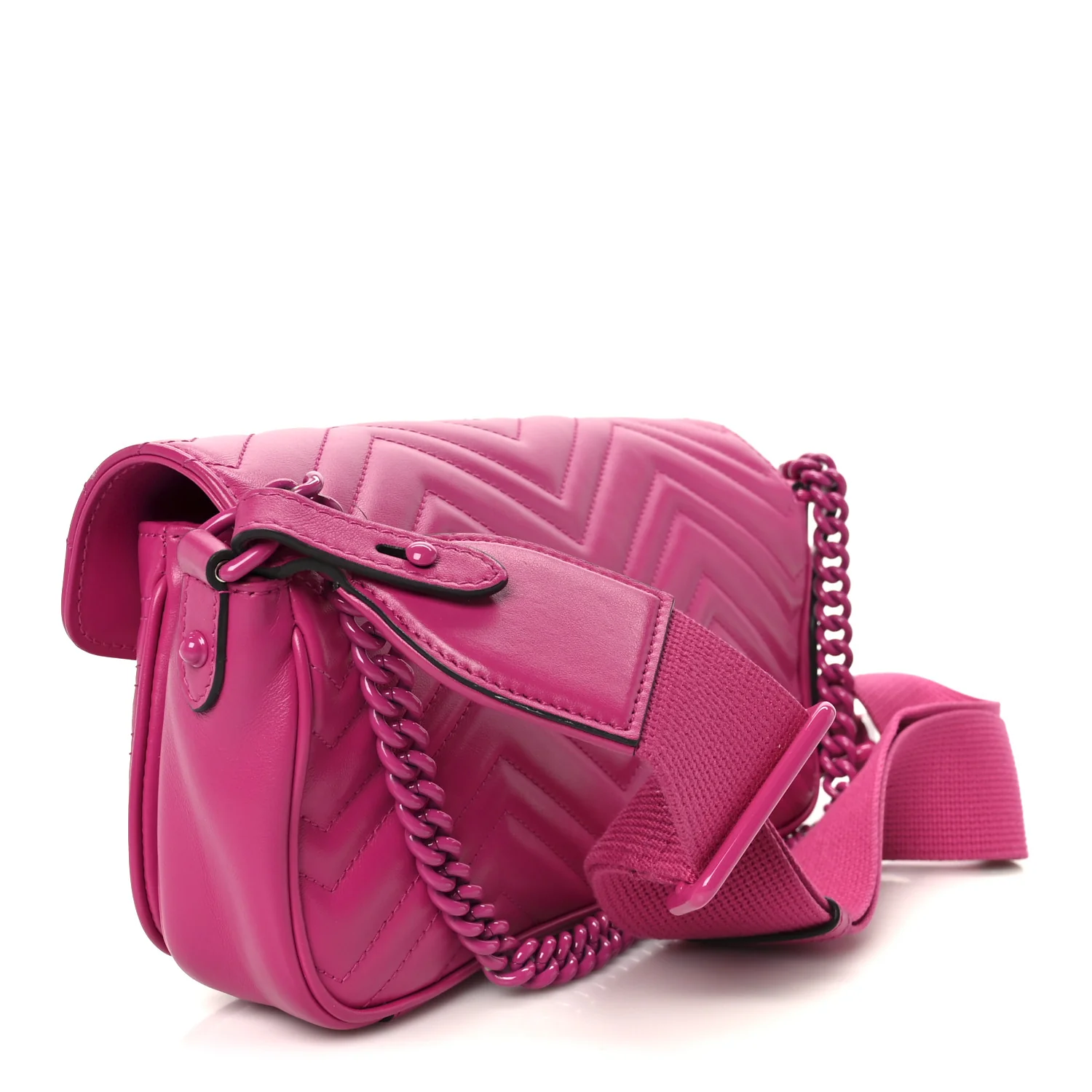 Calfskin Matelasse Monochrome GG Marmont Crossbody Shoulder Bag Classic Fuxia - Top Club