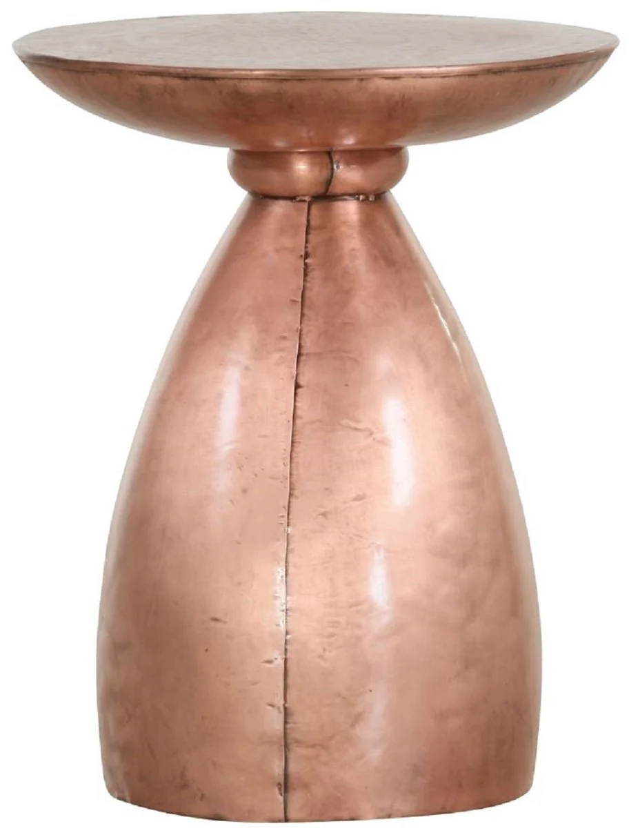 Industrial design side table copper Ø 42 x H. 54 cm - round copper-plated iron table - living room furniture