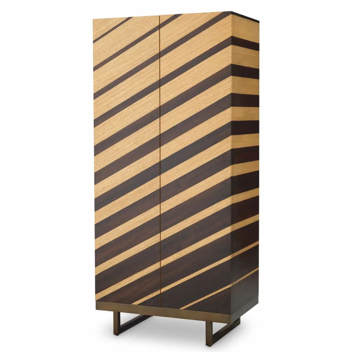 Luxury bar cabinet natural color / dark brown / bronze H. 175 cm - bar furniture