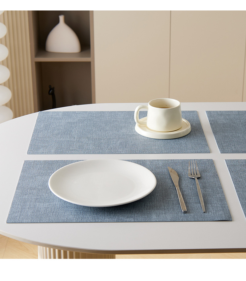 UnivoColors Set 4 PU Leather Rectangle Placemats Solid Heat Resistant Kitchen Table Waterproof Washable Party Decoration