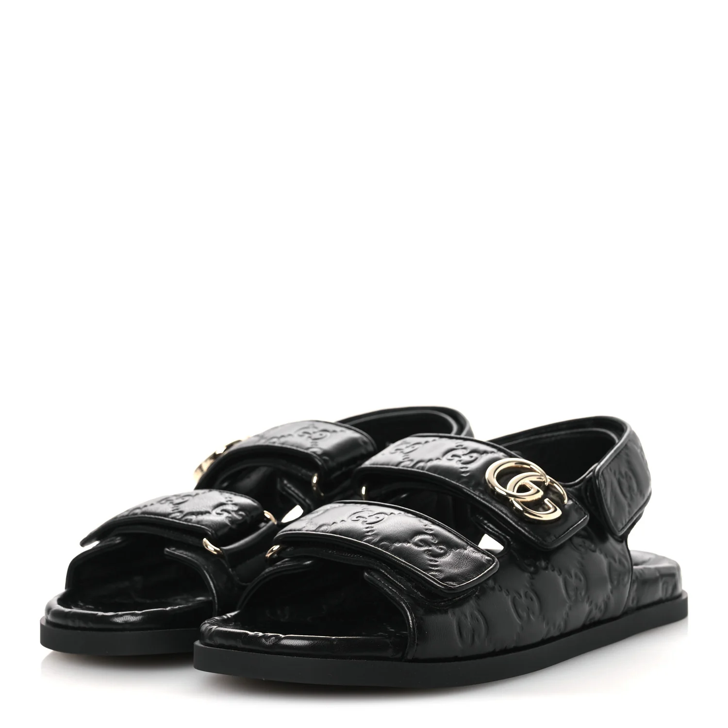 Guccissima GG Embossed Womens Sandals 37 Black - Top Club