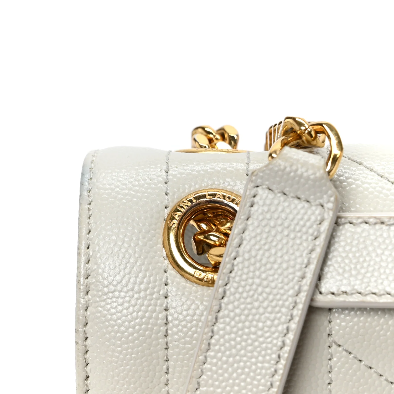 Grain De Poudre Textured Mixed Matelasse Medium Triquilt Monogram Satchel Crema Soft - Top Club