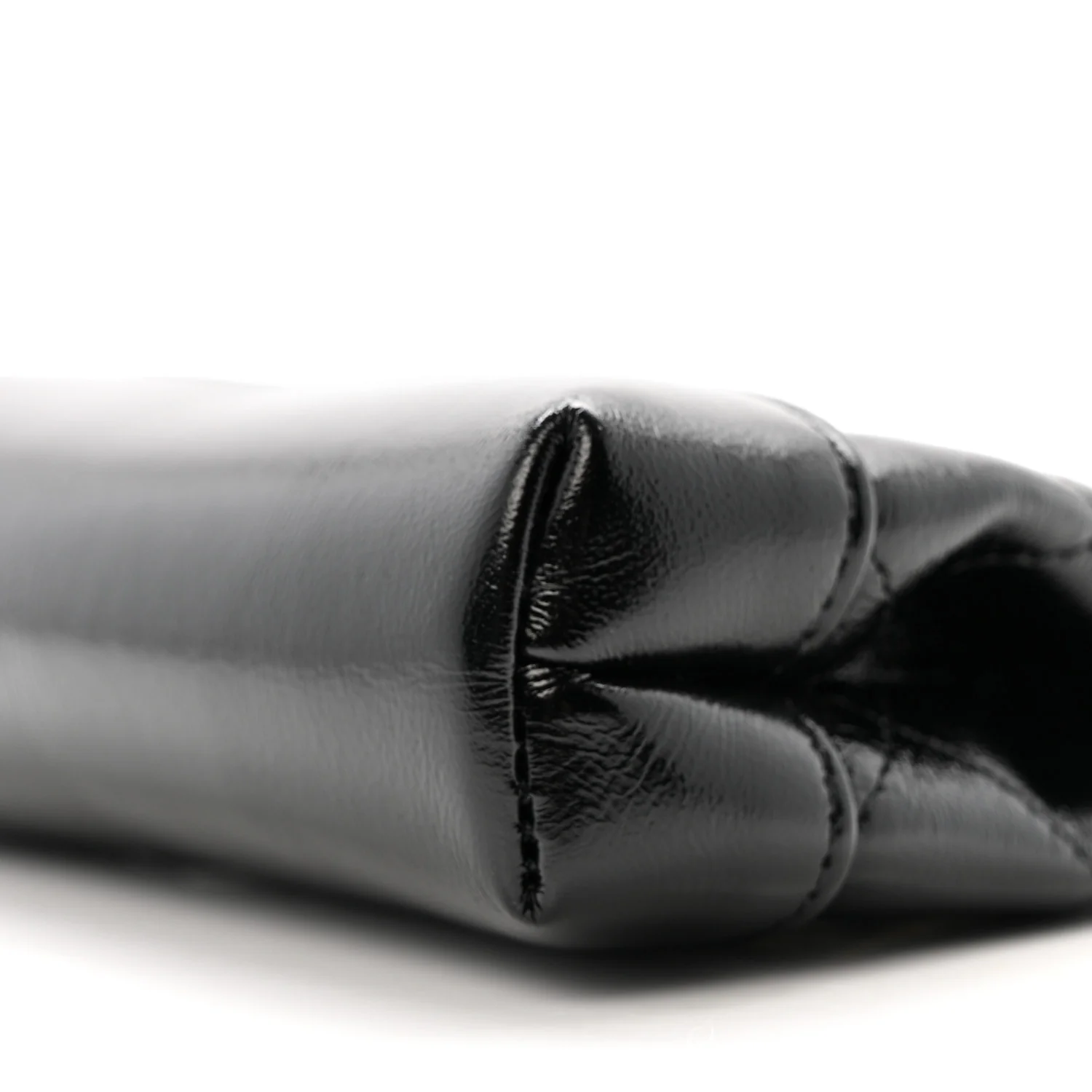 Shiny Lambskin Quilted Micro 31 Clutch With Chain Black - Top Club