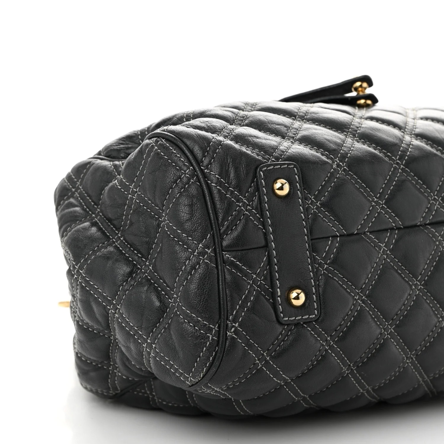 Calfskin Quilted Stam Dark Grey - Top Club