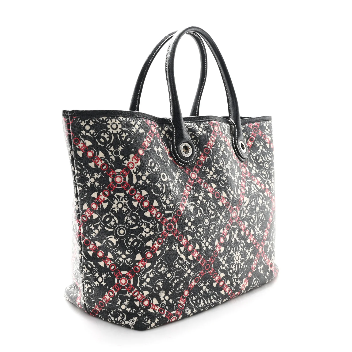 Coated Canvas Coco Small Tote Black - Top Club