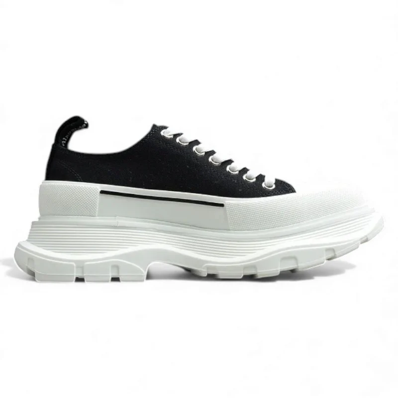 Alexander McQueen Tread Slick Low-Top Sneakers – Black/White - Sneaker Replica Workshop