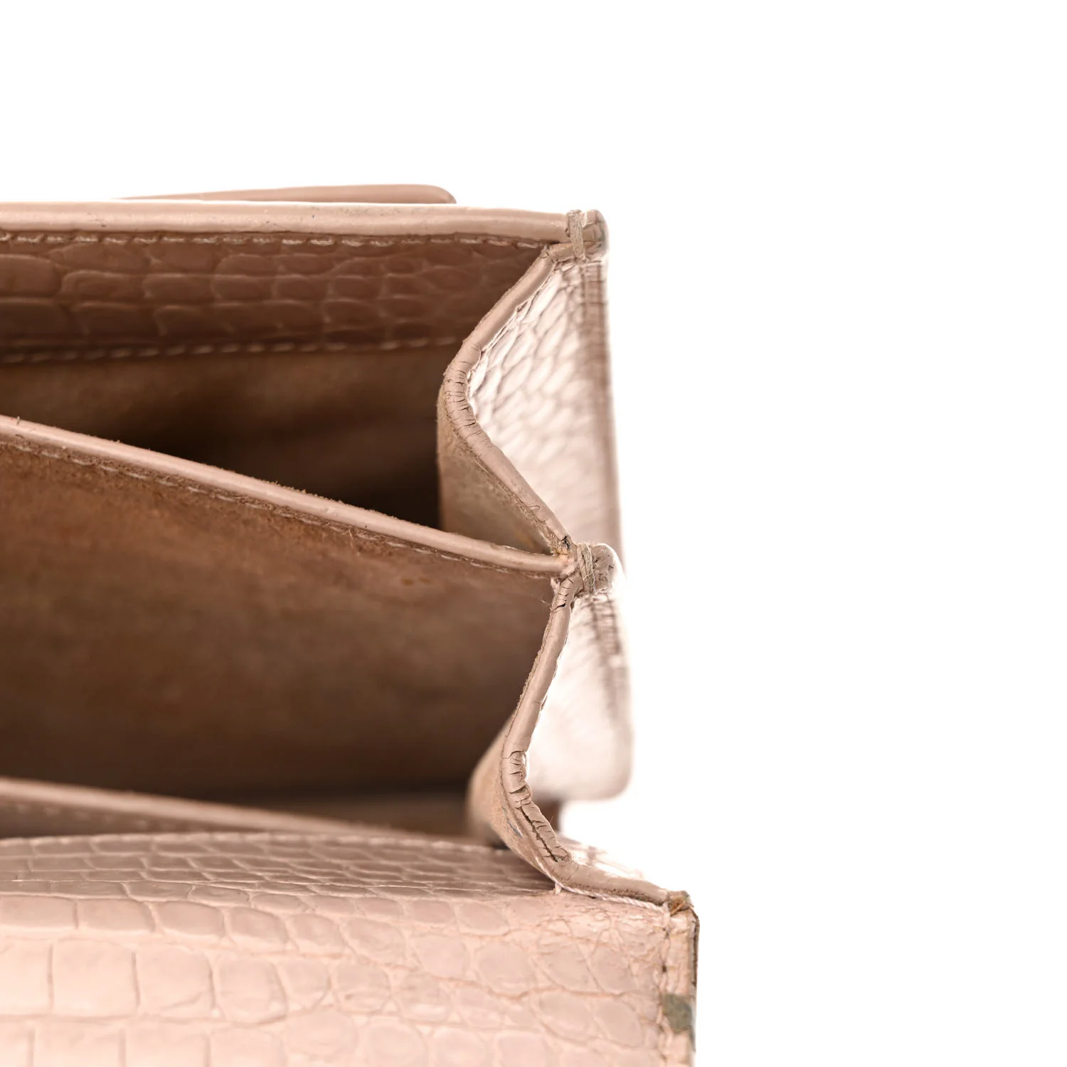 Calfskin Crocodile Embossed Medium Monogram Sunset Rose Antic - Top Club