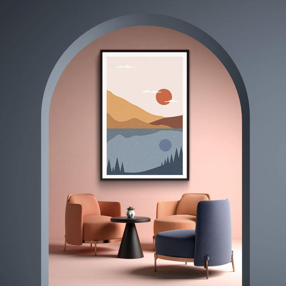 Walljar poster ingelijst - Desert Waters Poster ingelijst - 70 x 100 cm