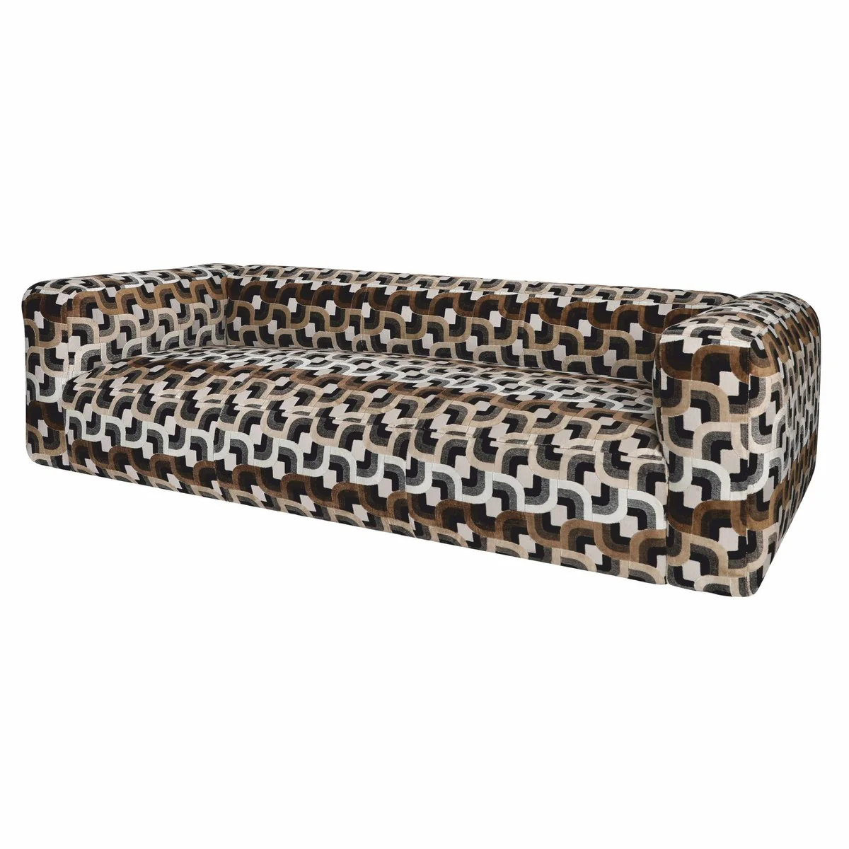 Luxury 3 seater sofa brown / white / black 252 cm - living room & hotel furniture