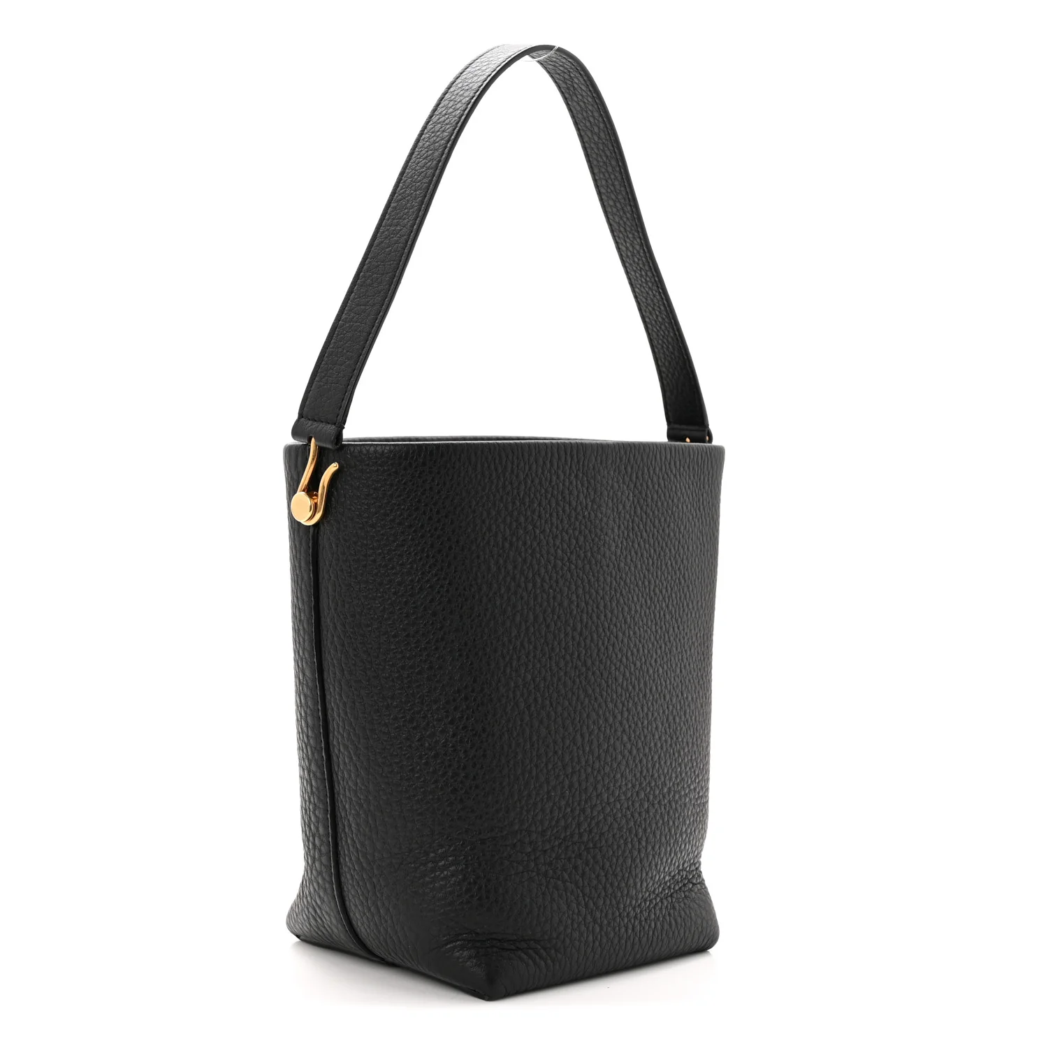 Grained Calfskin Small N/S Hook Tote Black - Top Club