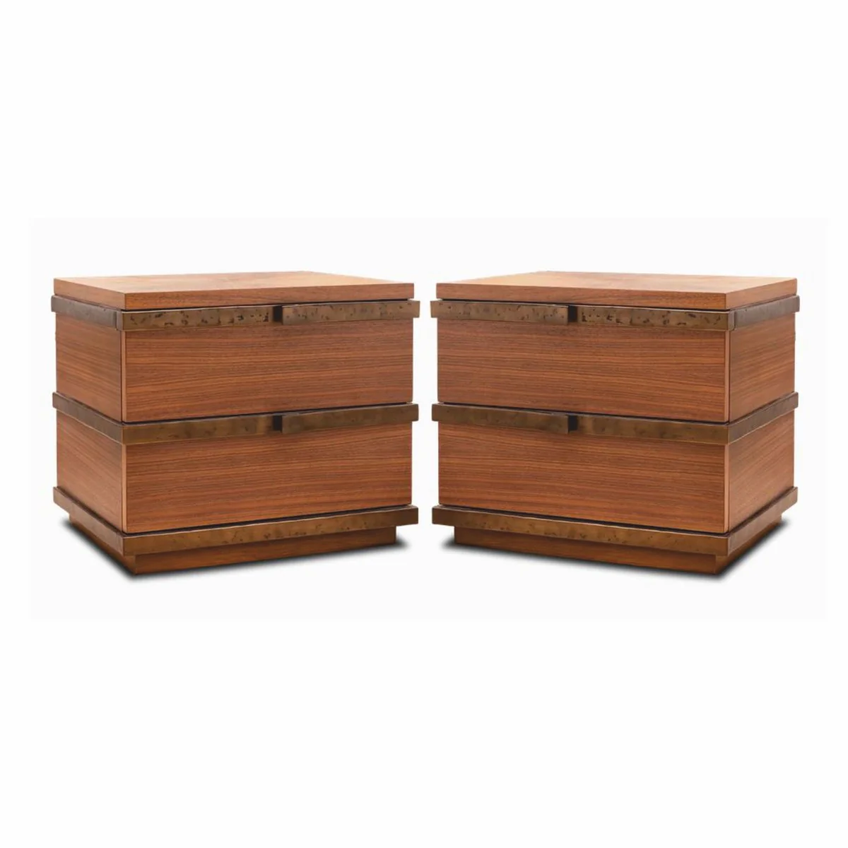 Luxury Bedside Dresser Set Brown / Bronze - Hotel & Bedroom Furniture