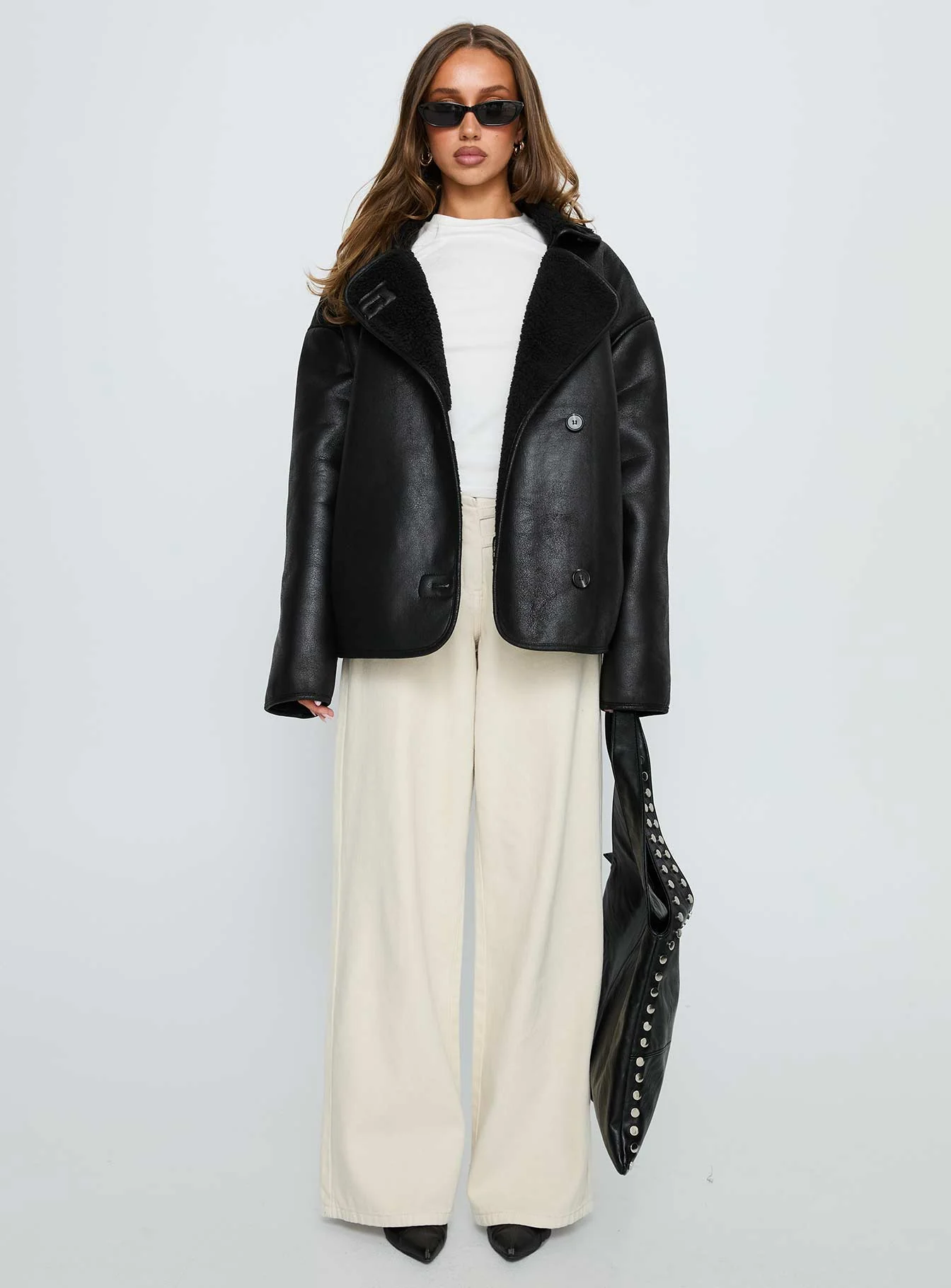 Nunez Faux Leather Jacket Black