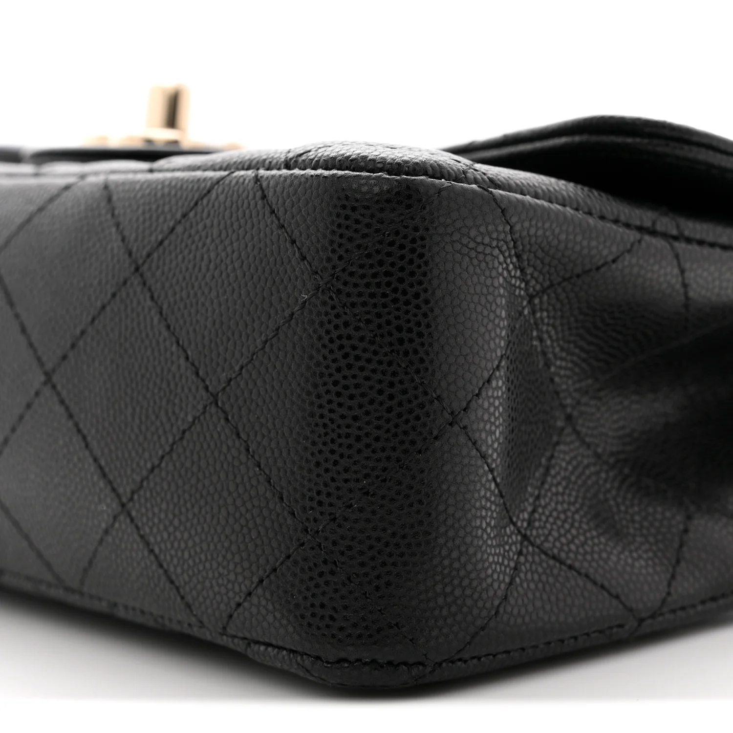 Caviar Quilted Mini Rectangular Flap Black - Top Club