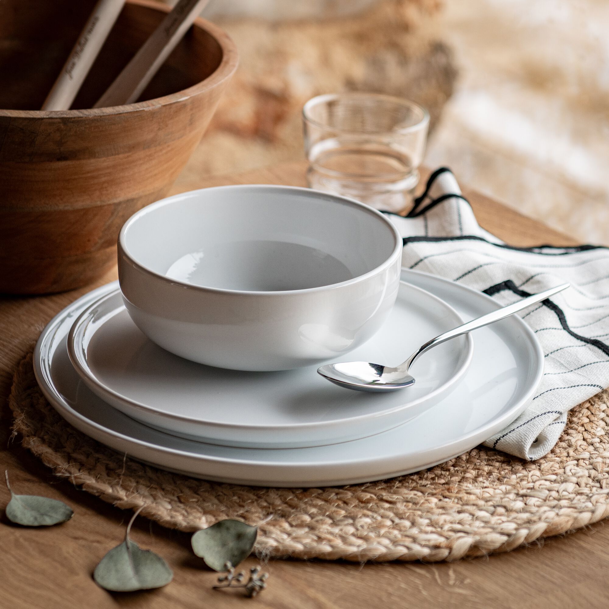 SELMA - Assiette à dessert en faïence D22,3cm - blanc ventoux