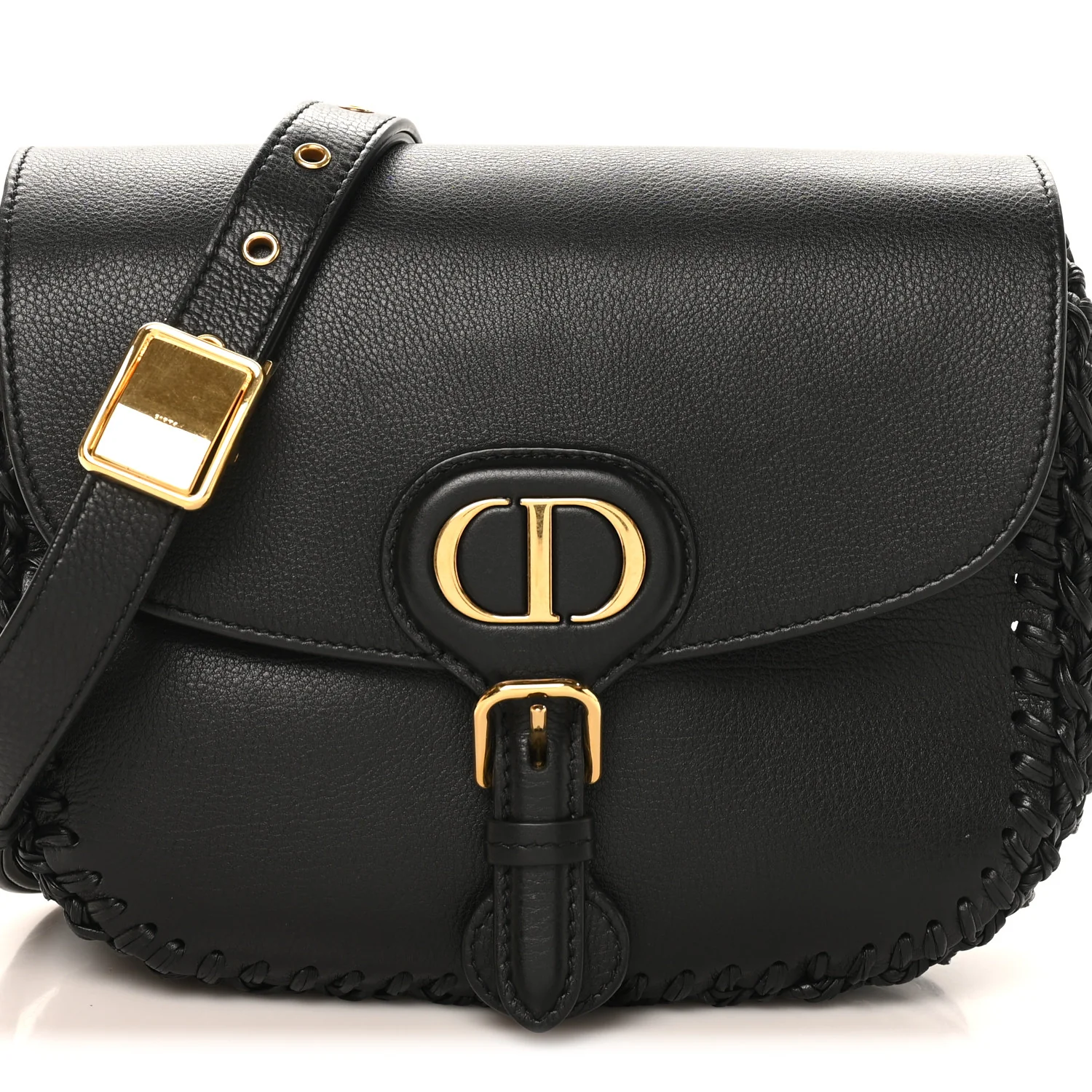 Grained Calfskin Medium Whipstitched Bobby Bag Black - Top Club
