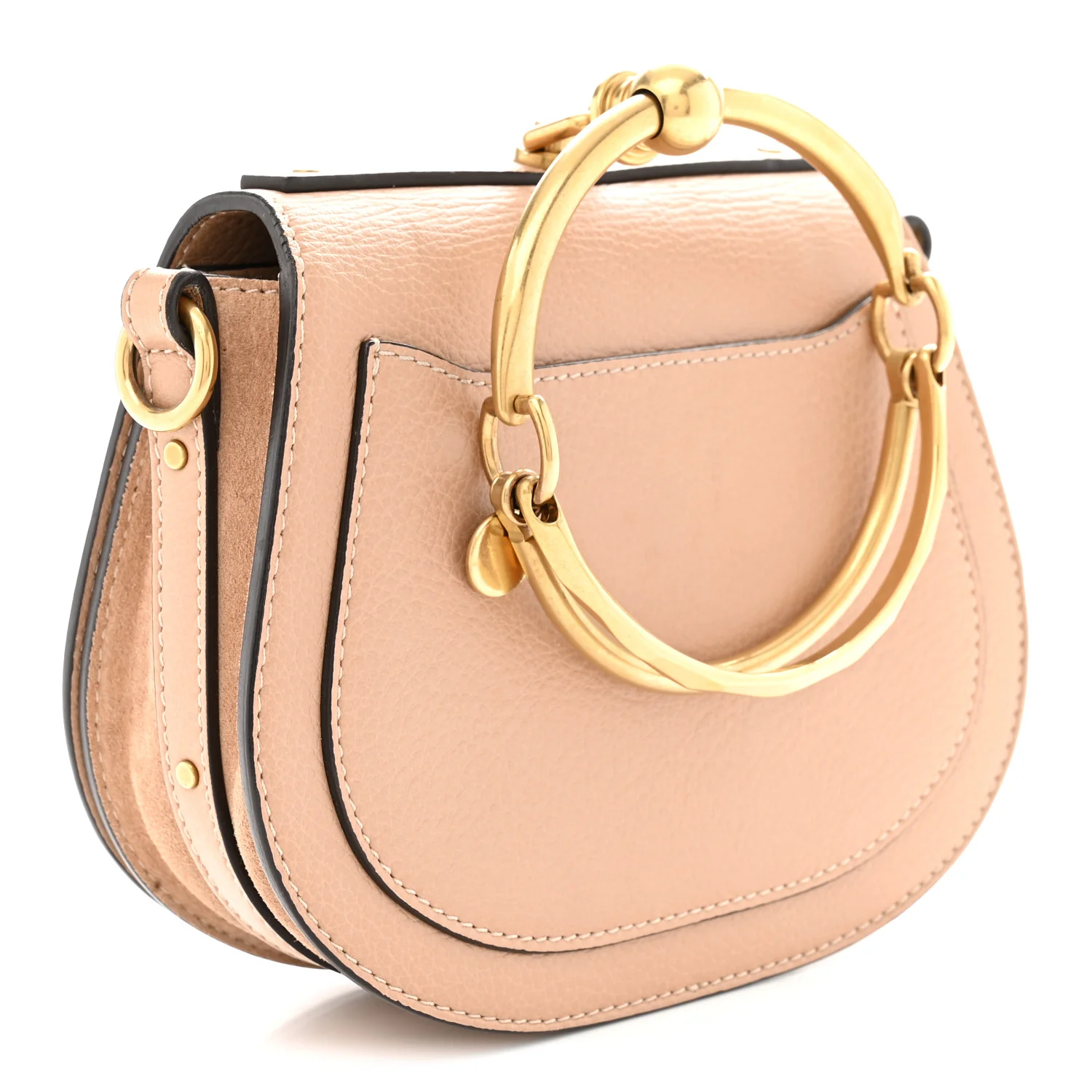 Calfskin Suede Small Nile Bracelet Bag Biscotti Beige - Top Club