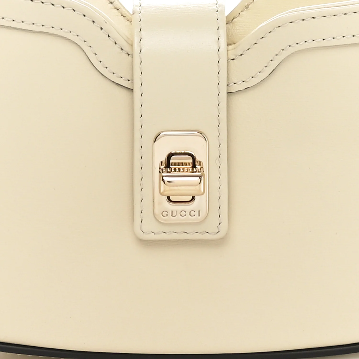 Calfskin Mini Moon Side Shoulder Bag Ivory - Top Club