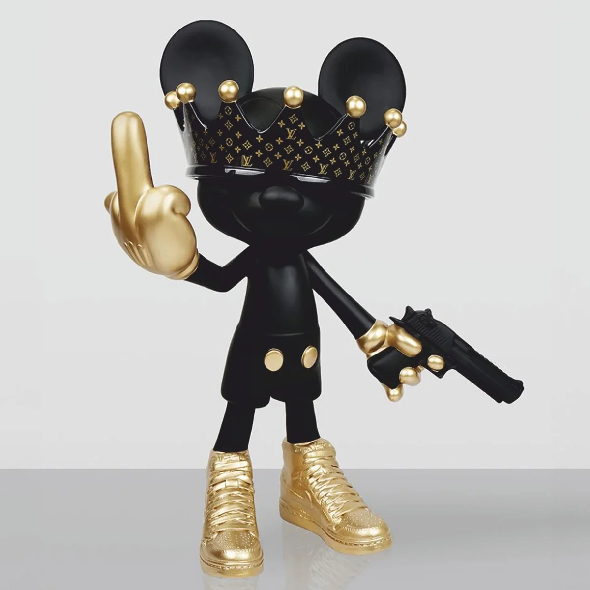 Decorative sculpture black / gold H. 120 cm - living room & garden figure
