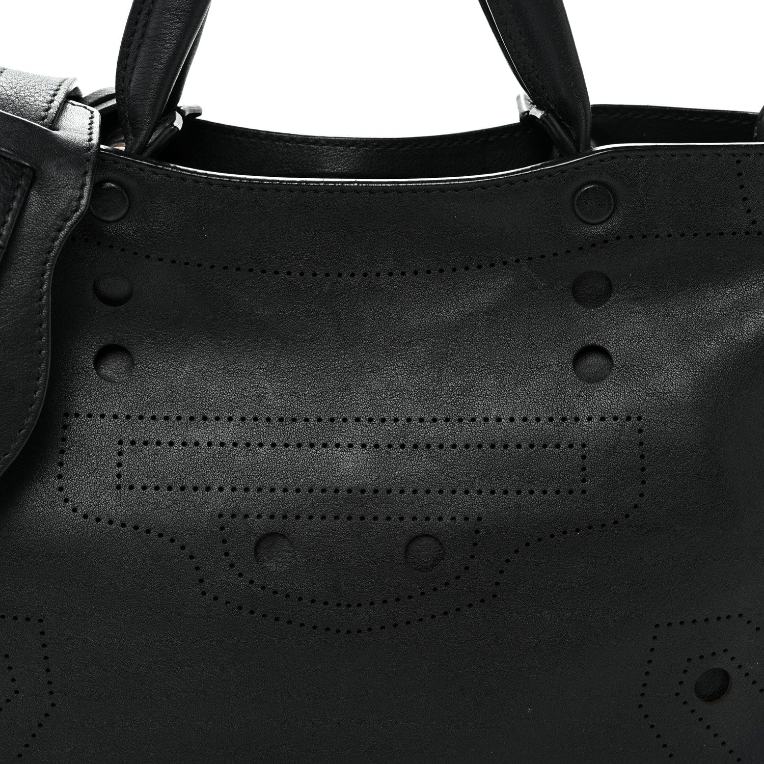 Veau Soyeux Perforated Blackout Hardware S City Black - Top Club