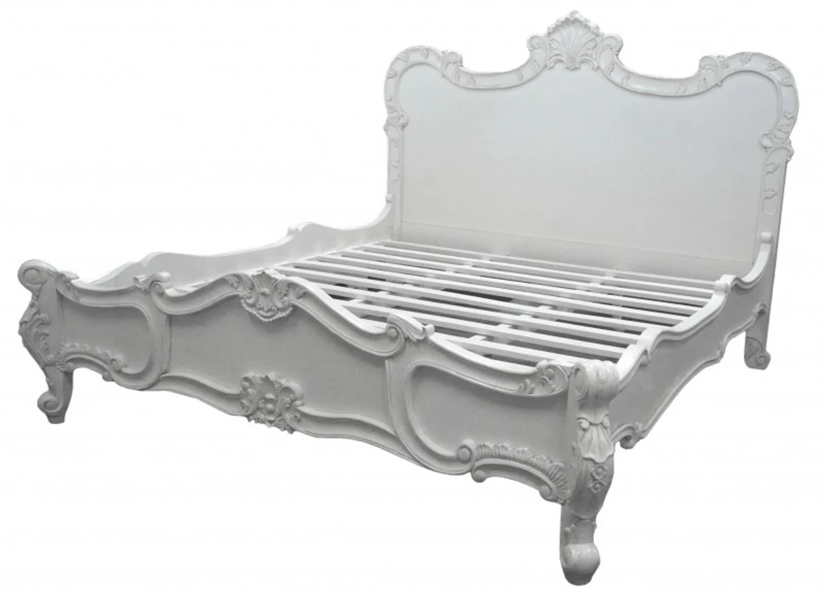 Baroque bed Florence white 180 x 200 cm from the luxury collection by Casa Padrino