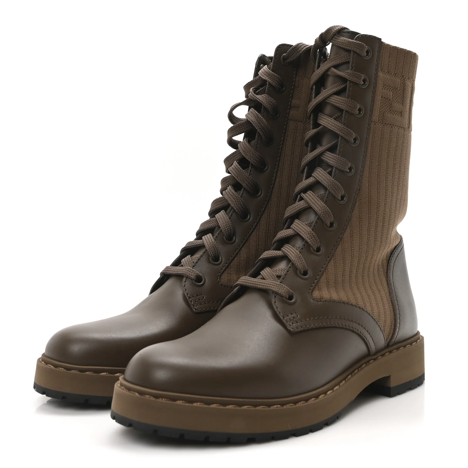 Vitello Stretch Fabric FF Rockoko Biker Boots 37 Maya Chocolate - Top Club