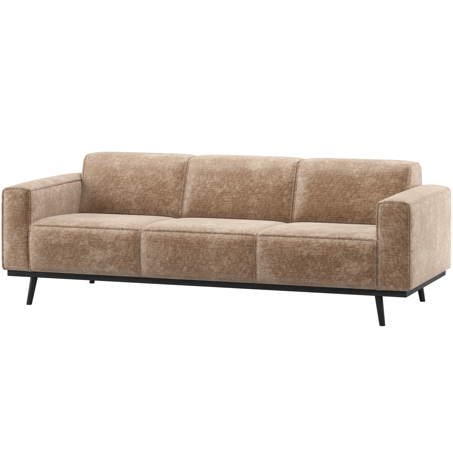 Statement 3-zits bank 230 cm chenille velvet taupe