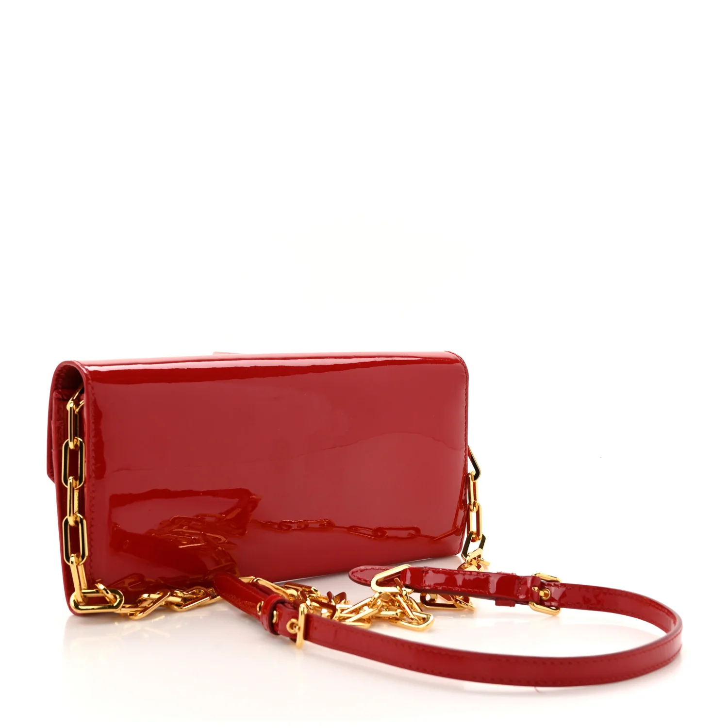 Vernice Madras Wallet On Chain Rosso - Top Club
