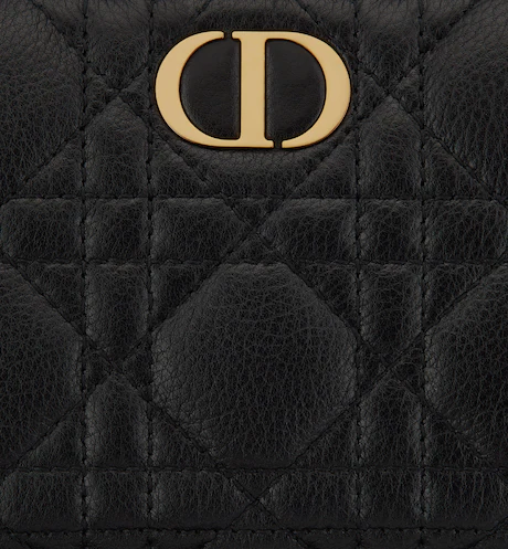 D CARO VOYAGEUR WALLET Black Supple Cannage Calfskin - Top Club