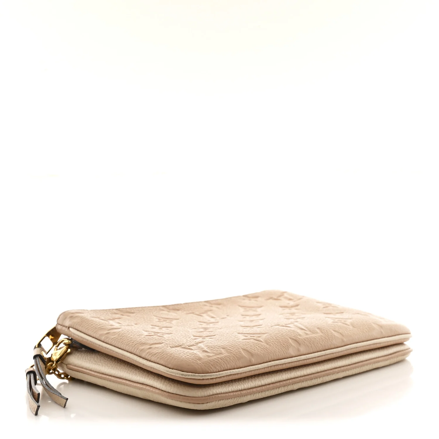Empreinte Double Zip Pochette Beige Rose Creme - Top Club
