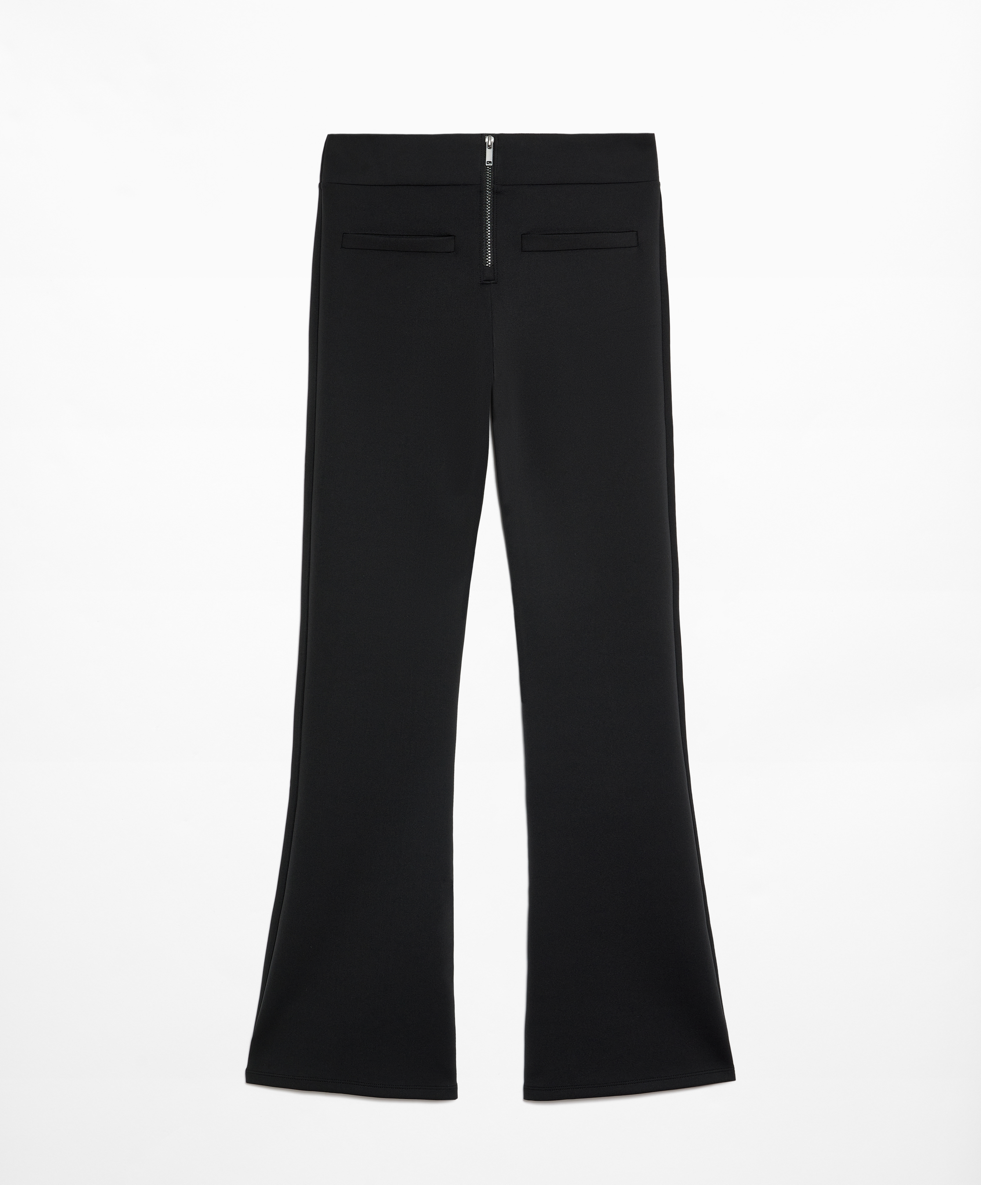 OYSHO Neoprene-effect low-rise flare trousers