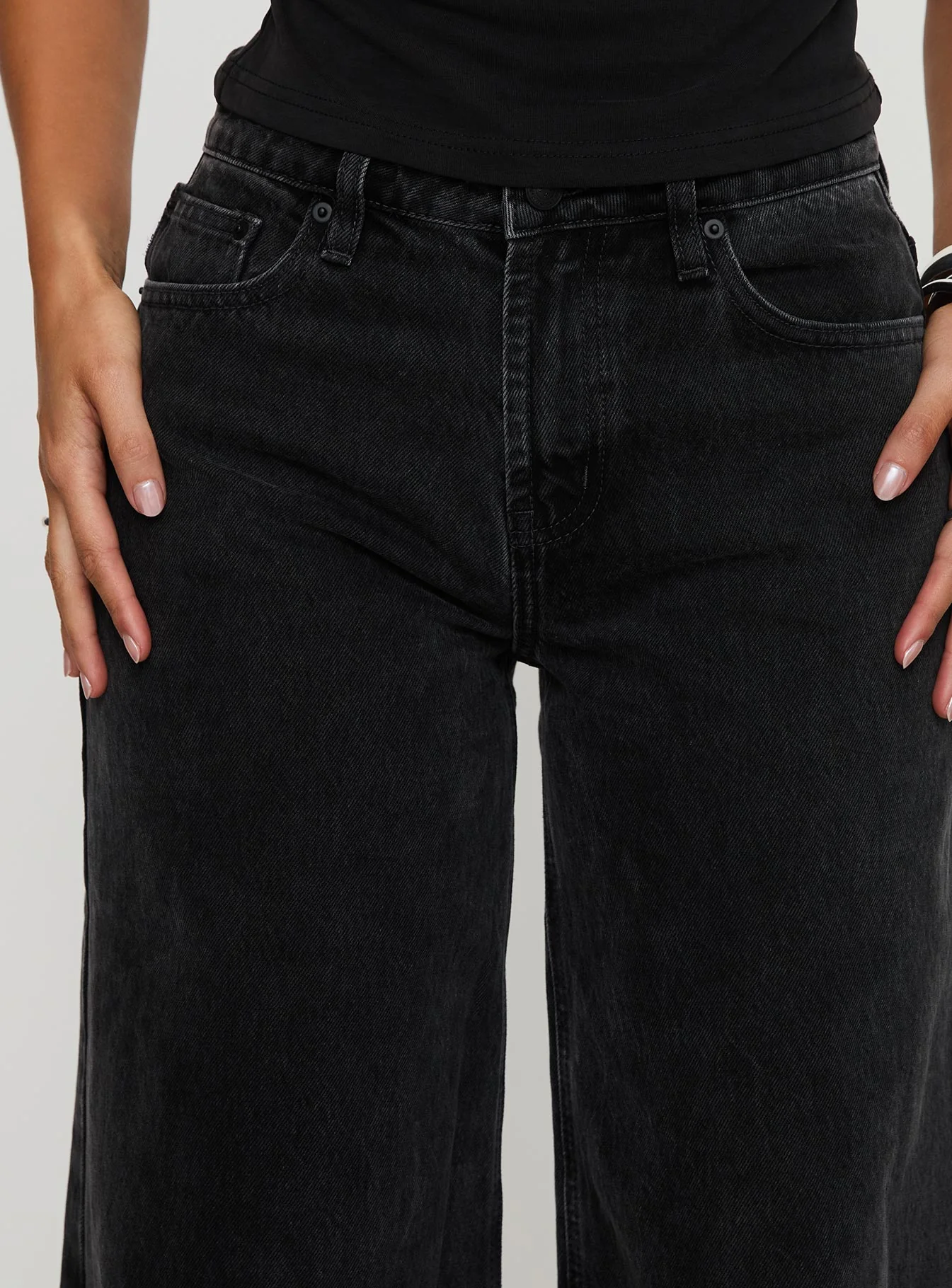 Toby Low Rise Baggy Jeans Charcoal