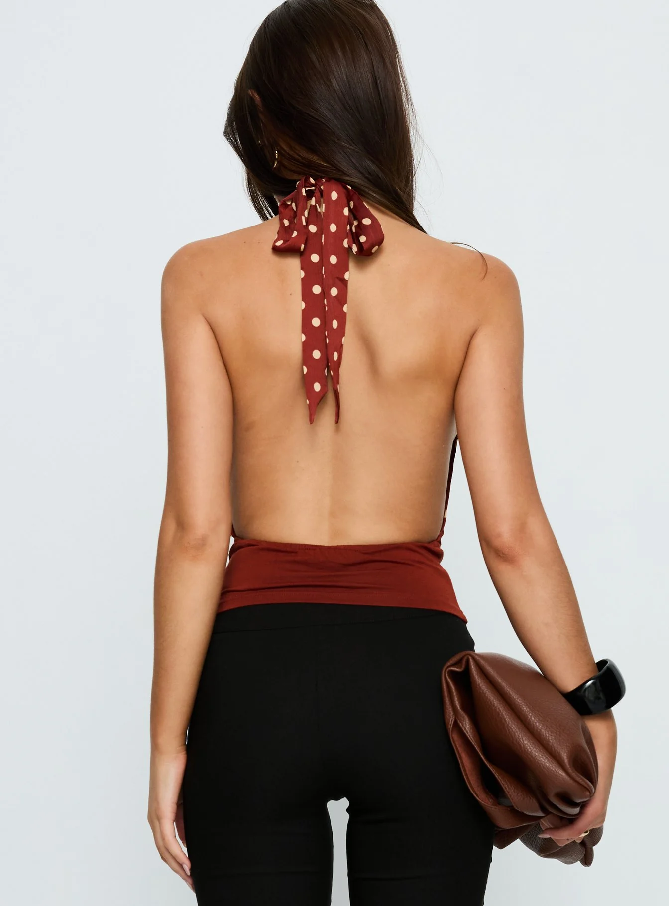 Rania Top Polka Burnt Red