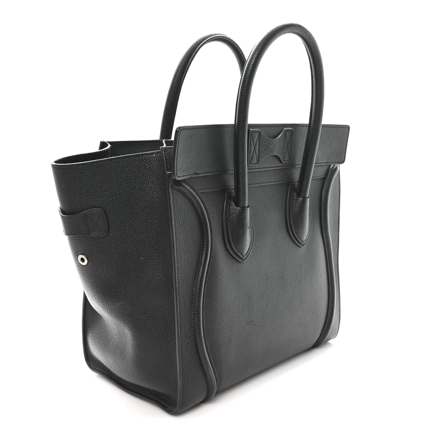 Drummed Calfskin Mini Luggage Black - Top Club