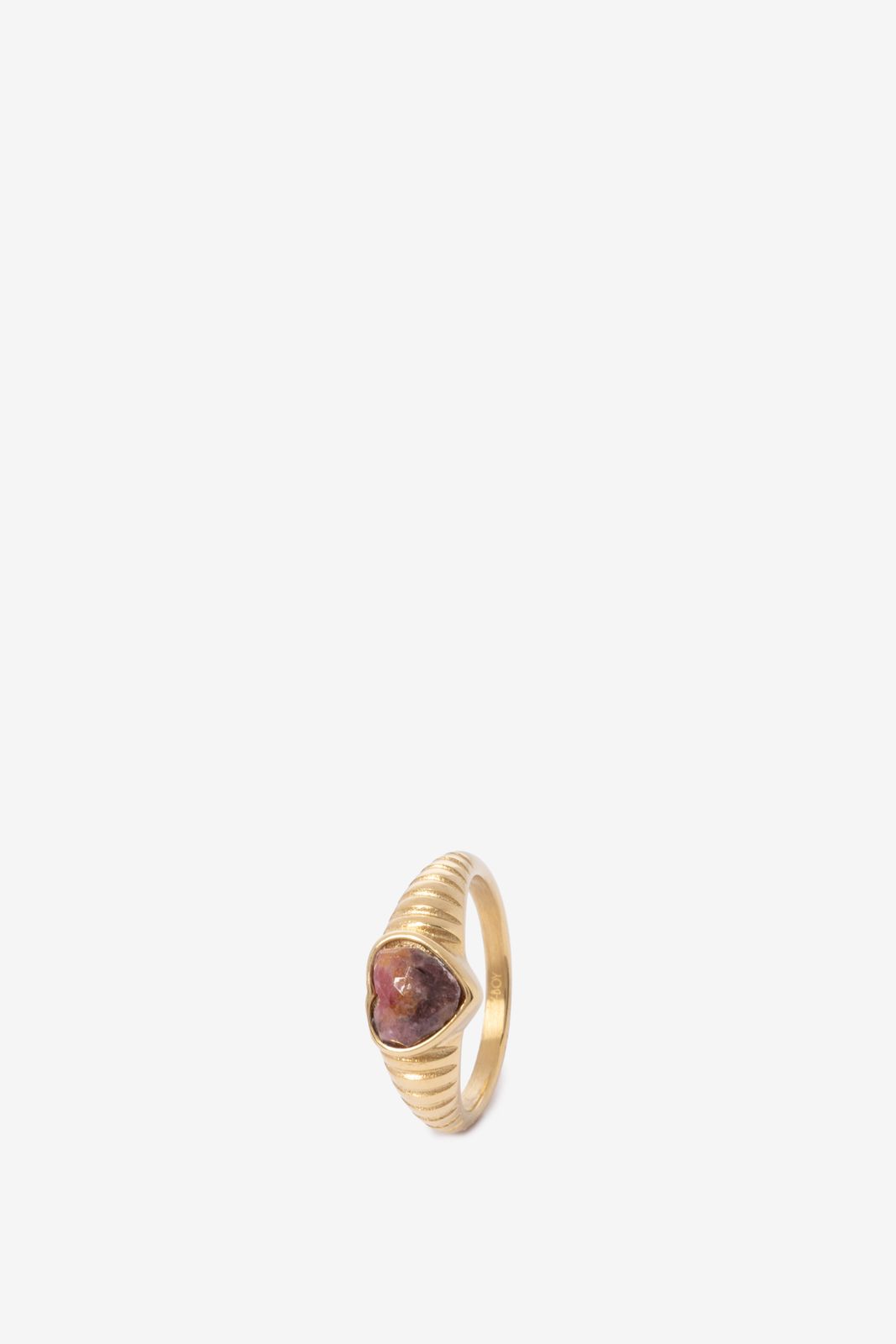 Gold plated ring met hartje