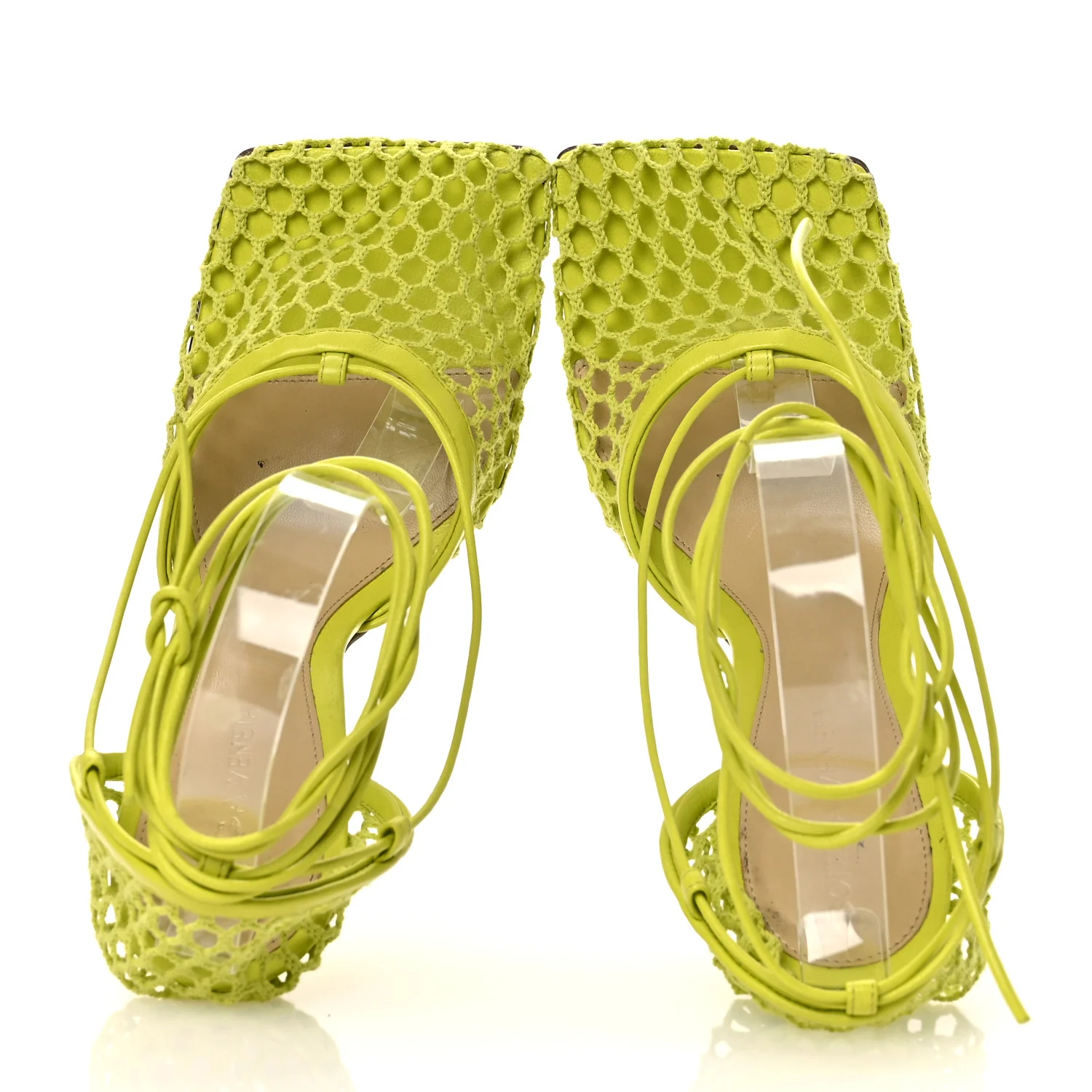 Mesh Nappa Stretch Ankle Tie Sandals 39 Kiwi