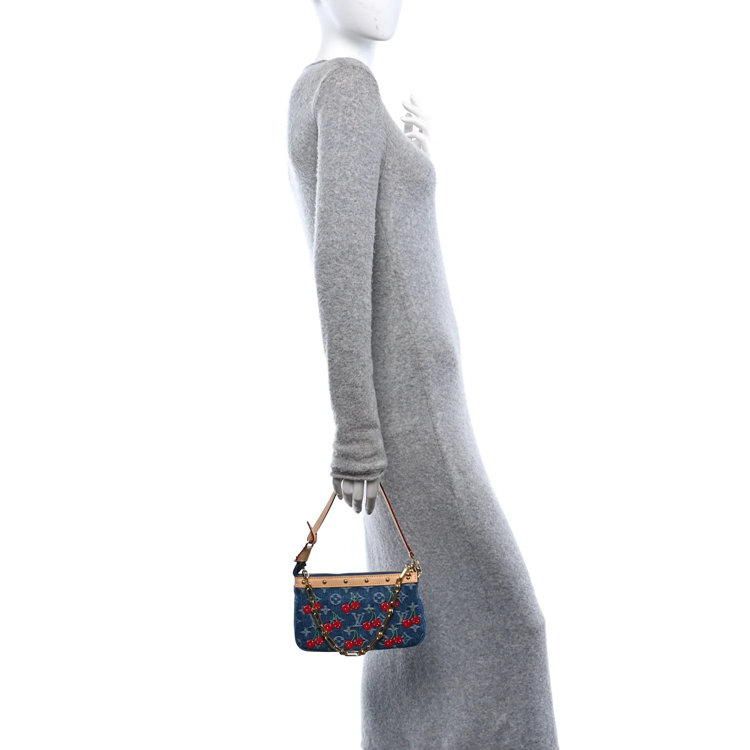LV X TM Monogram Denim Cerises Pochette Accessories Blue