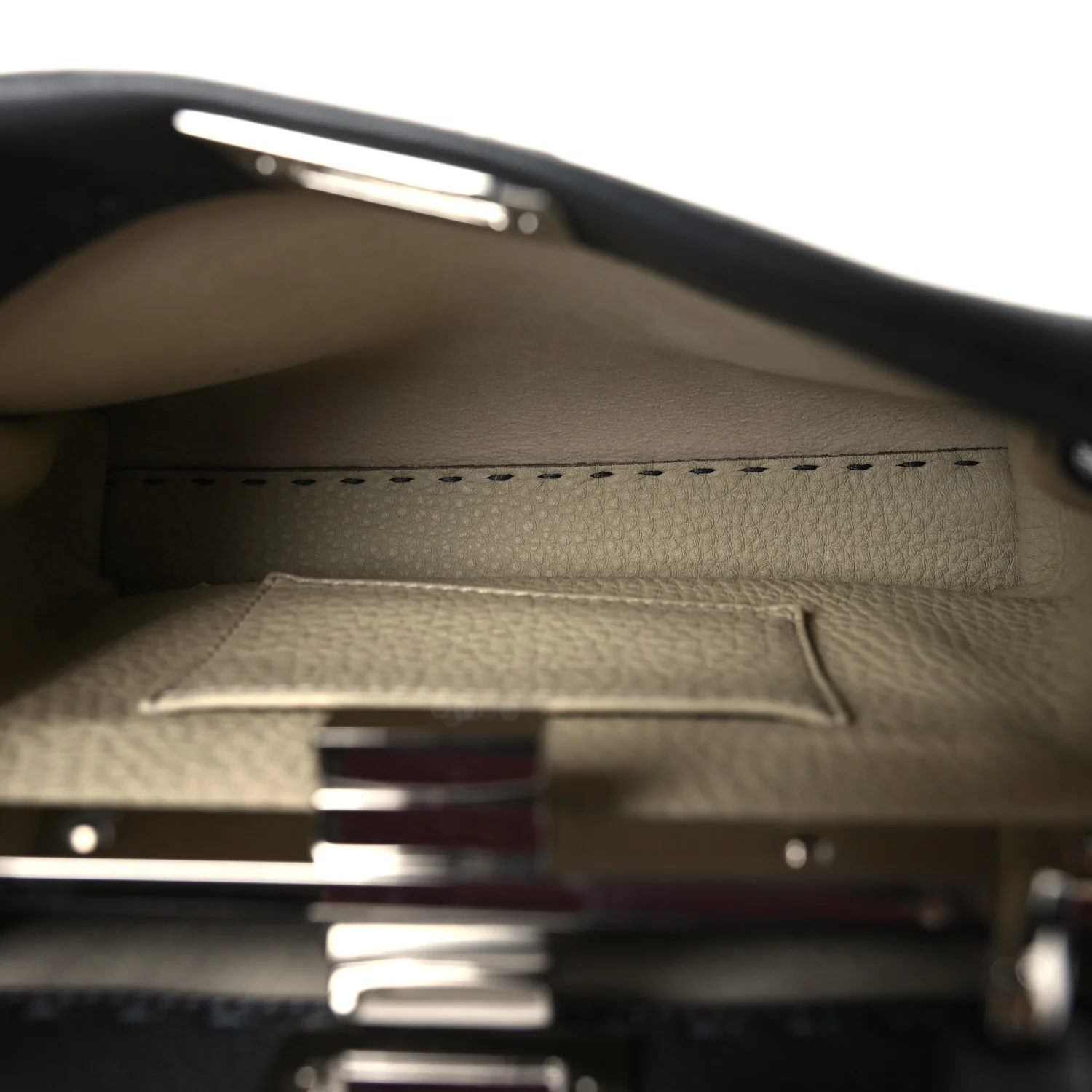 Cuoio Romano Selleria Bi-Color Mini Peekaboo Iconic Satchel Asfalto Latte - Top Club