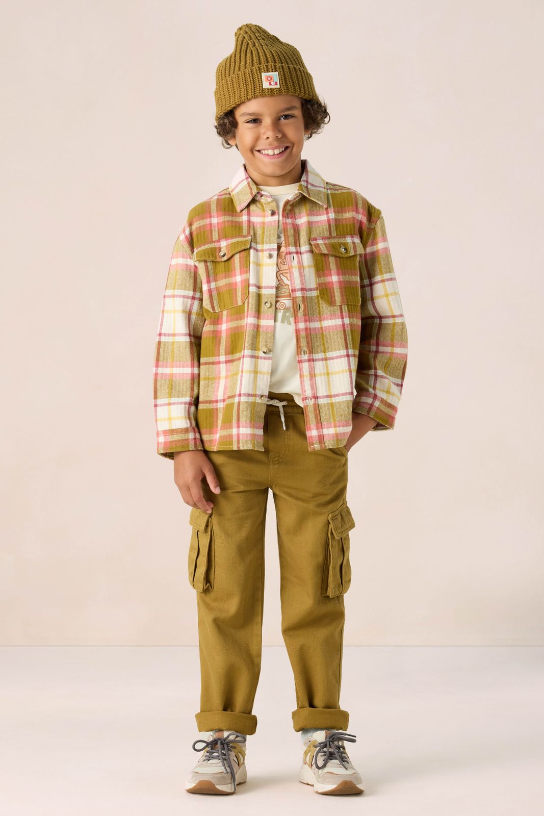 Donkergroen geruit overhemd