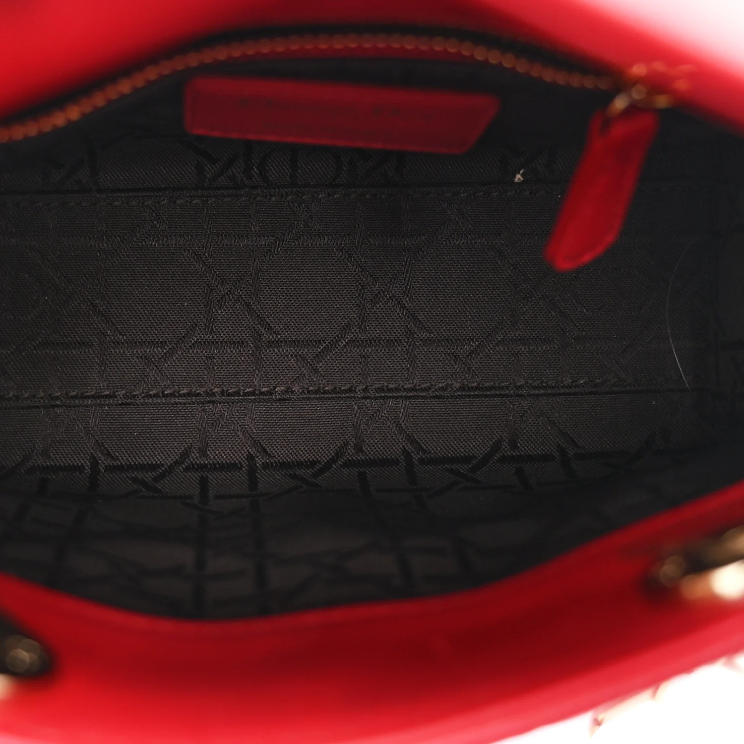 Lambskin Cannage Mini Lady Dior Red - Top Club