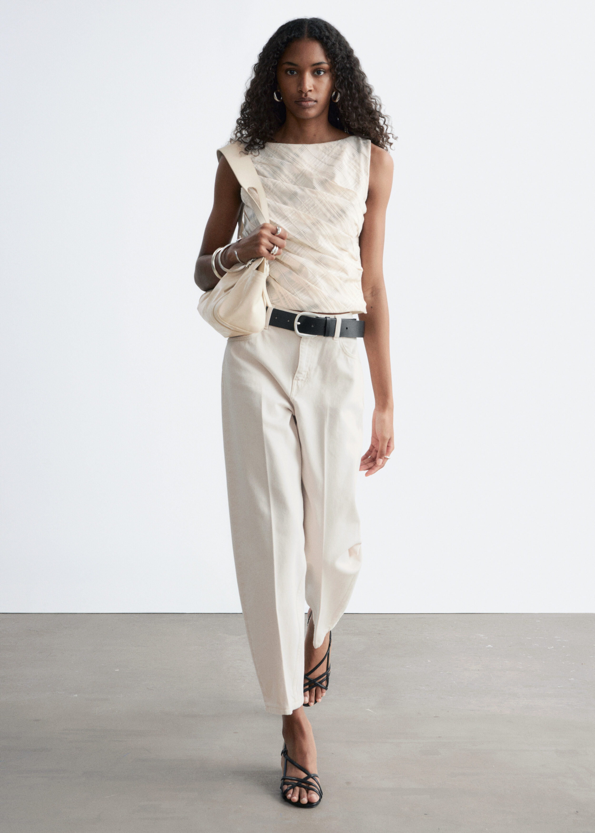 & Other Stories TEXTURED BOATNECK TOP