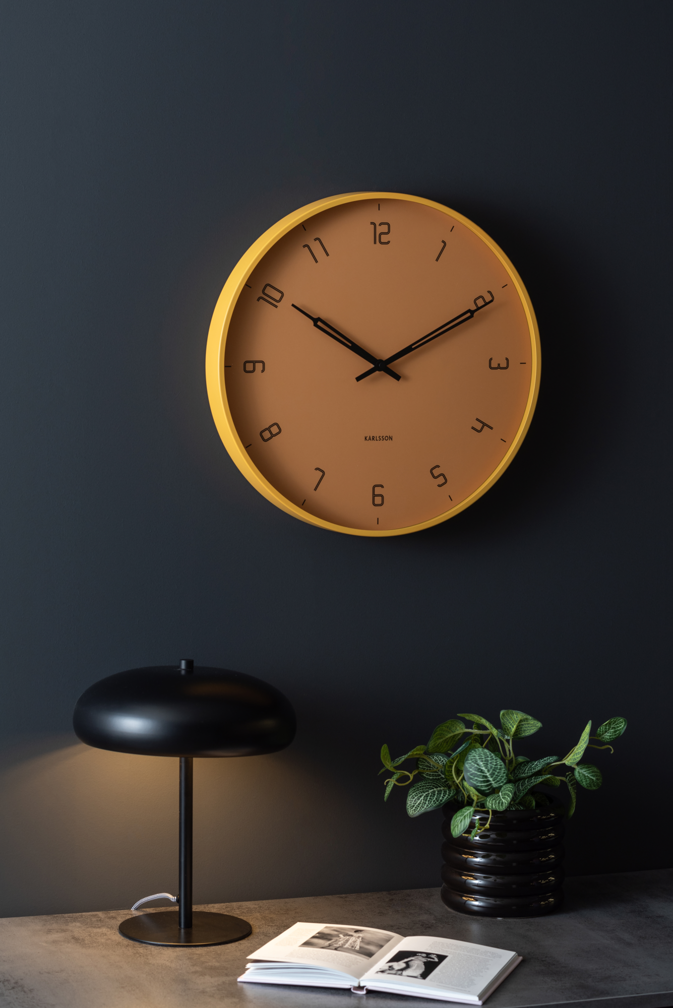 Wall clock Stark iron matt honey yellow