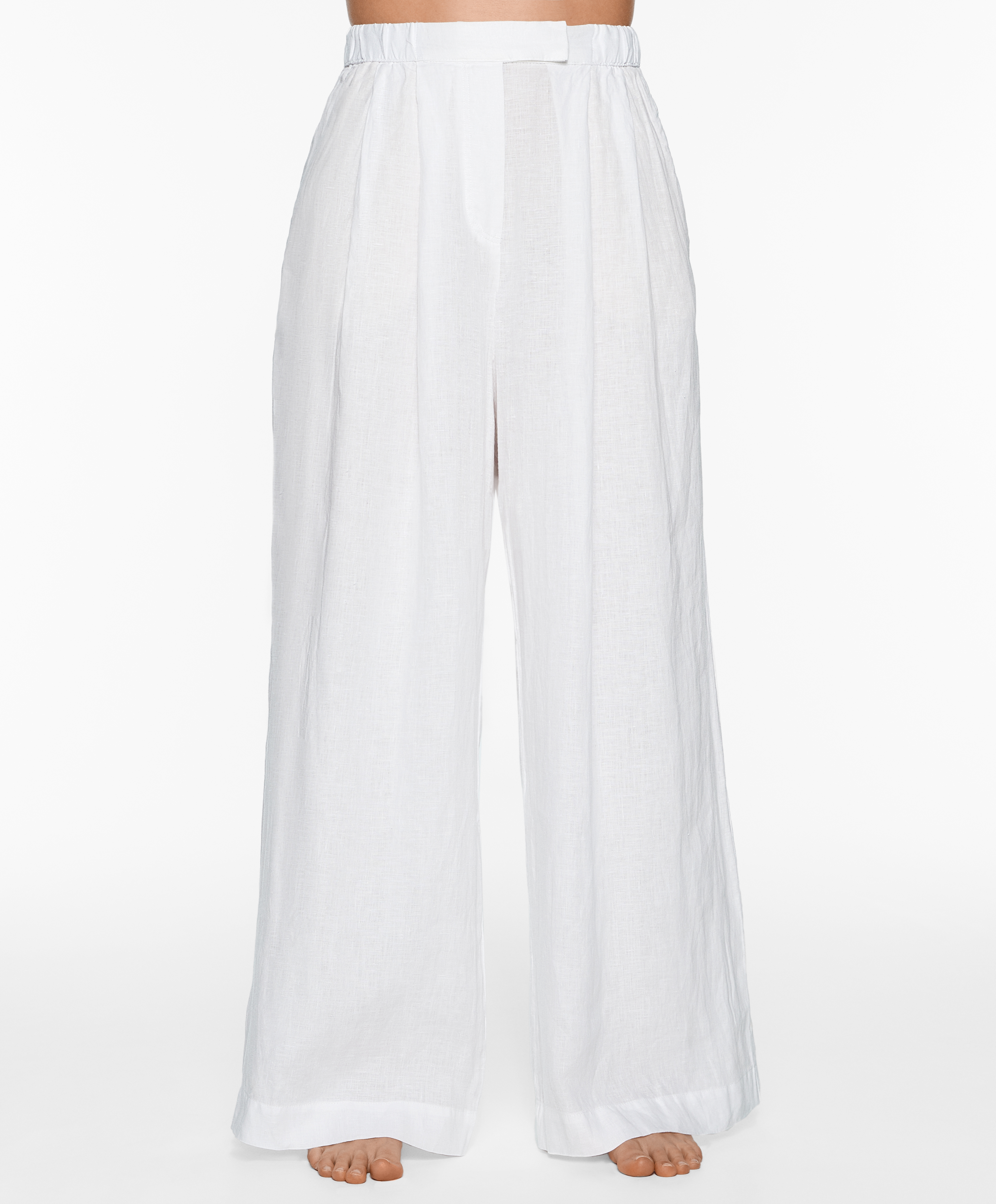 OYSHO Tailored-fit 100% linen trousers