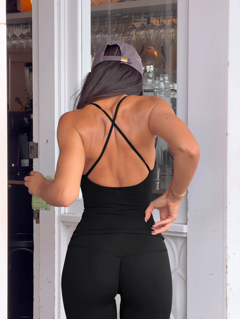 Pace Active Cross Back Tank Top Black