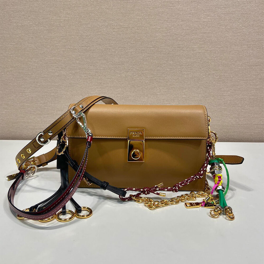 Prada Soft Sound small leather shoulder bag with charms(high-end grade) - Top Club