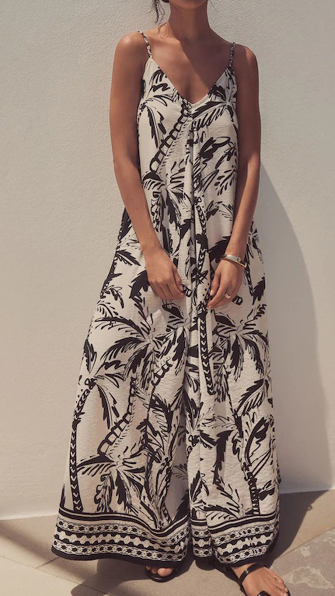 Women's Sicilian Print Cami Cotton-Blend Loose Maxi Dress - Nordfashionstorm - Women's Clothing, Fashion for You - Nordfashionstorm.com